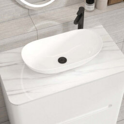 Royal Bathrooms Venice 800mm Gloss White Freestanding Bathroom Countertop Vanity Unit 2 Drawer With Cesar Basin - thumbnail 6