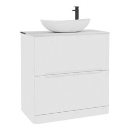 Royal Bathrooms Venice 800mm Gloss White Freestanding Bathroom Countertop Vanity Unit 2 Drawer With Cesar Basin - thumbnail 7