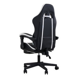 Thehotsale Ergonomic Gaming Chair With Footrest And Usb Massage Lumbar Support, White And Black - thumbnail 5