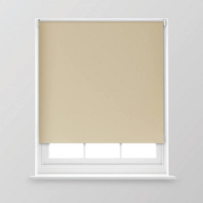A.unique Home Premium Trimmable Thermal Blackout Roller Window Blind - 5Ft - Natural - 150Cm (W) X 170Cm (L) - image 1