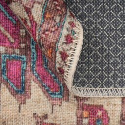 Loomed Bold Teal Blue Pink Persian Style Washable Non Slip Rug 120X170Cm - thumbnail 6