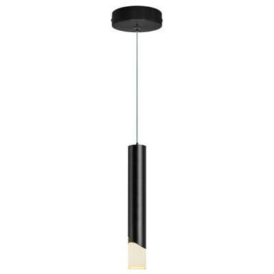 Long Life Lamps Company 3W Matt Black Led Tube Ceiling Pendant Light 3000K K452 - image 1