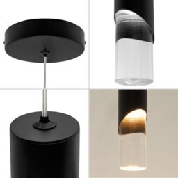 Long Life Lamps Company 3W Matt Black Led Tube Ceiling Pendant Light 3000K K452 - thumbnail 4