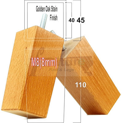 L&F 4X Replacement Furniture Legs Solid Wood 110mm High Sofas Chairs Settee Cabinets Legs M8 Tsp2055 - image 1