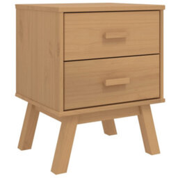 Berkfield Bedside Cabinet Olden Brown Solid Wood Pine - thumbnail 2