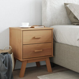 Berkfield Bedside Cabinet Olden Brown Solid Wood Pine - thumbnail 3