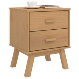 Berkfield Bedside Cabinet Olden Brown Solid Wood Pine - thumbnail 4