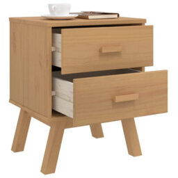 Berkfield Bedside Cabinet Olden Brown Solid Wood Pine - thumbnail 5