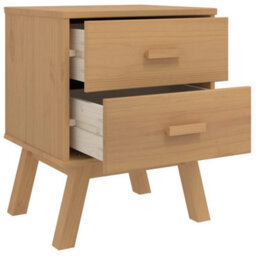 Berkfield Bedside Cabinet Olden Brown Solid Wood Pine - thumbnail 6
