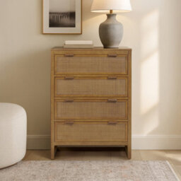 Teamson Home Hatteras Chest Of Drawers 4 Drawer Bedroom Dresser, Natural - thumbnail 3