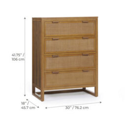 Teamson Home Hatteras Chest Of Drawers 4 Drawer Bedroom Dresser, Natural - thumbnail 5