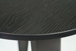Lamboro Tolix Round Bar Table With Grey Dark-Wood Top & Steel Legs - 104Cm Height - thumbnail 4