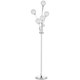 Homcom Modern Floor Lamp W/ Acrylic Shade, 5 Light, For Living Room, Silver - thumbnail 2