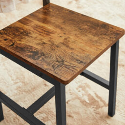 Songmics Dining Chair Set Of 2, Steel Frame, Industrial Dining Room, Living Room, Kitchen, Rustic Brown And Black - thumbnail 6