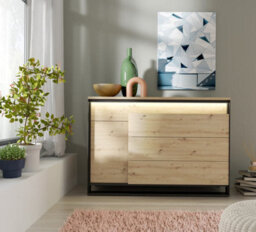 Arte Modern Quant 04 Chest Of Drawers With 6 Drawers And Led Lighting H)910mm (W)1300mm (D)410mm - Efficient Clothing Storage - thumbnail 1