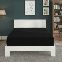 Polycotton Fitted Sheet Extra Deep 40Cm Skirt Easy Care Black