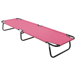 Berkfield Folding Sun Lounger Steel Pink