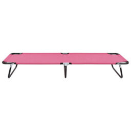 Berkfield Folding Sun Lounger Steel Pink - thumbnail 2