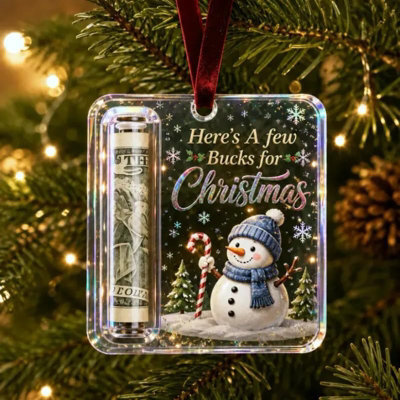 Amorly 3 Pack Christmas Acrylic Cash Holder Ornament Money Holder Hanging Decoration For Christmas Tree Gift - image 1