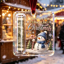 Amorly 3 Pack Christmas Acrylic Cash Holder Ornament Money Holder Hanging Decoration For Christmas Tree Gift - thumbnail 4