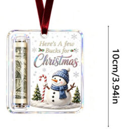Amorly 3 Pack Christmas Acrylic Cash Holder Ornament Money Holder Hanging Decoration For Christmas Tree Gift - thumbnail 2