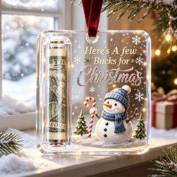 Amorly 3 Pack Christmas Acrylic Cash Holder Ornament Money Holder Hanging Decoration For Christmas Tree Gift - thumbnail 3