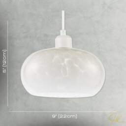 Happy Homewares Designer Opal White Snowflake Domed Glass Pendant Ceiling Light Shade - thumbnail 7