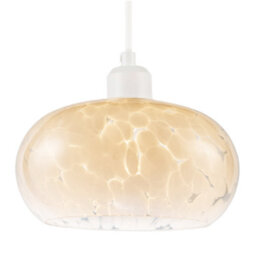 Happy Homewares Designer Opal White Snowflake Domed Glass Pendant Ceiling Light Shade - thumbnail 2
