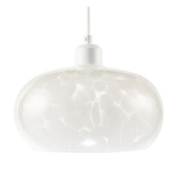 Happy Homewares Designer Opal White Snowflake Domed Glass Pendant Ceiling Light Shade - thumbnail 3