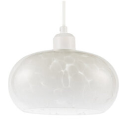Happy Homewares Designer Opal White Snowflake Domed Glass Pendant Ceiling Light Shade - thumbnail 1