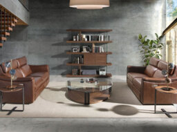 Angel Cerda Stylish Triangular Coffee Table With Glass Top And Walnut Base - thumbnail 3