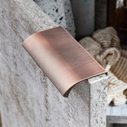 Homestylestore 600mm Concrete Grey Floorstanding Bathroom Vanity Unit And Aged Bronze Finger Pull Handle - thumbnail 3