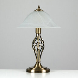 Valuelights Pair Of Traditional Style Antique Brass Barley Twist Table Lamps With Frosted Shades - thumbnail 4