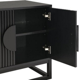 MMT Funiture Designs mmt Fluted 2-Door Storage Cabinet, Adjustable Shelf, Steel Legs, 60Cm L X40 Cm H - thumbnail 3