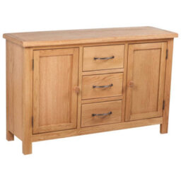 Vidaxl Sideboard With 3 Drawers 110X33.5X70 Cm Solid Oak Wood