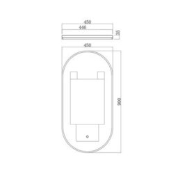 Royal Bathrooms Luxor 900 X 450mm Brushed Brass Framed Capsule Mirror Within Frame Led, Touch Sensor & Demister Pad - thumbnail 8