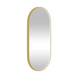 Royal Bathrooms Luxor 900 X 450mm Brushed Brass Framed Capsule Mirror Within Frame Led, Touch Sensor & Demister Pad - thumbnail 6