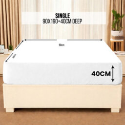 Aspire Homeware White Fitted Sheet 40 Cm Extra Deep Pocket Hypoallergenic Bed Sheet Microfiber (L)190Cm X (W)90Cm, Single - thumbnail 7
