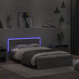 Walplus Engineered Wood Bed Frame With Headboard Rgb Led Lights And Slatted Base For Bedroom - thumbnail 3