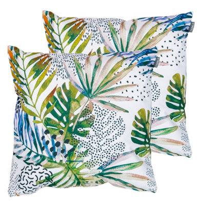 icon Indoor And Outdoor Waterproof Filled Cushion Set Of 2 Natural Palm - image 1