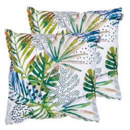 icon Indoor And Outdoor Waterproof Filled Cushion Set Of 2 Natural Palm - thumbnail 1