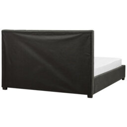 Beliani Bed With Storage Drawers Fabric La Rochelle 160 X 200 Cm (Eu King Size) Dark Grey - thumbnail 8