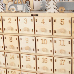 Living And Home Creative Santa Claus Calendar Ornament With 24 Drawers For Christmas Decorations - thumbnail 7
