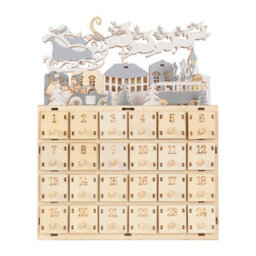 Living And Home Creative Santa Claus Calendar Ornament With 24 Drawers For Christmas Decorations - thumbnail 4