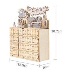 Living And Home Creative Santa Claus Calendar Ornament With 24 Drawers For Christmas Decorations - thumbnail 9