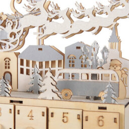 Living And Home Creative Santa Claus Calendar Ornament With 24 Drawers For Christmas Decorations - thumbnail 6