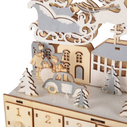 Living And Home Creative Santa Claus Calendar Ornament With 24 Drawers For Christmas Decorations - thumbnail 5