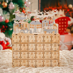 Living And Home Creative Santa Claus Calendar Ornament With 24 Drawers For Christmas Decorations