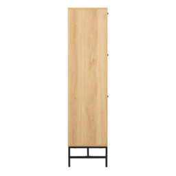 Furniture To Go Albany Shoe Cabinet 3 Flip Down Doors 1 Pull Open Door In Oak/black Legs - thumbnail 3