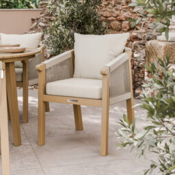 Royalcraft Roma 150Cm Round Sunray Table With Terrazzo Insert And 6 Roma Dining Chairs - thumbnail 4